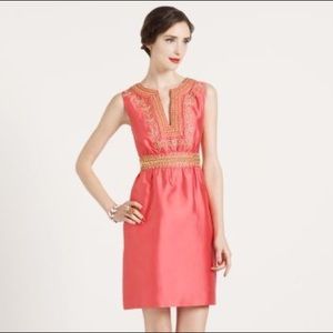 Kate Spade Pink and Gold Embellished Mini Dress